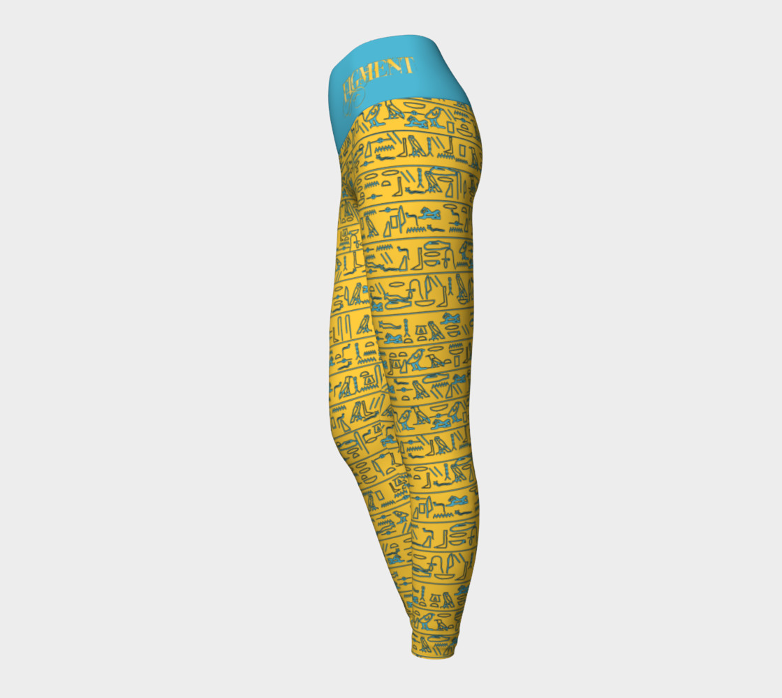 Golden Hieroglyphic Yoga Leggings preview #3