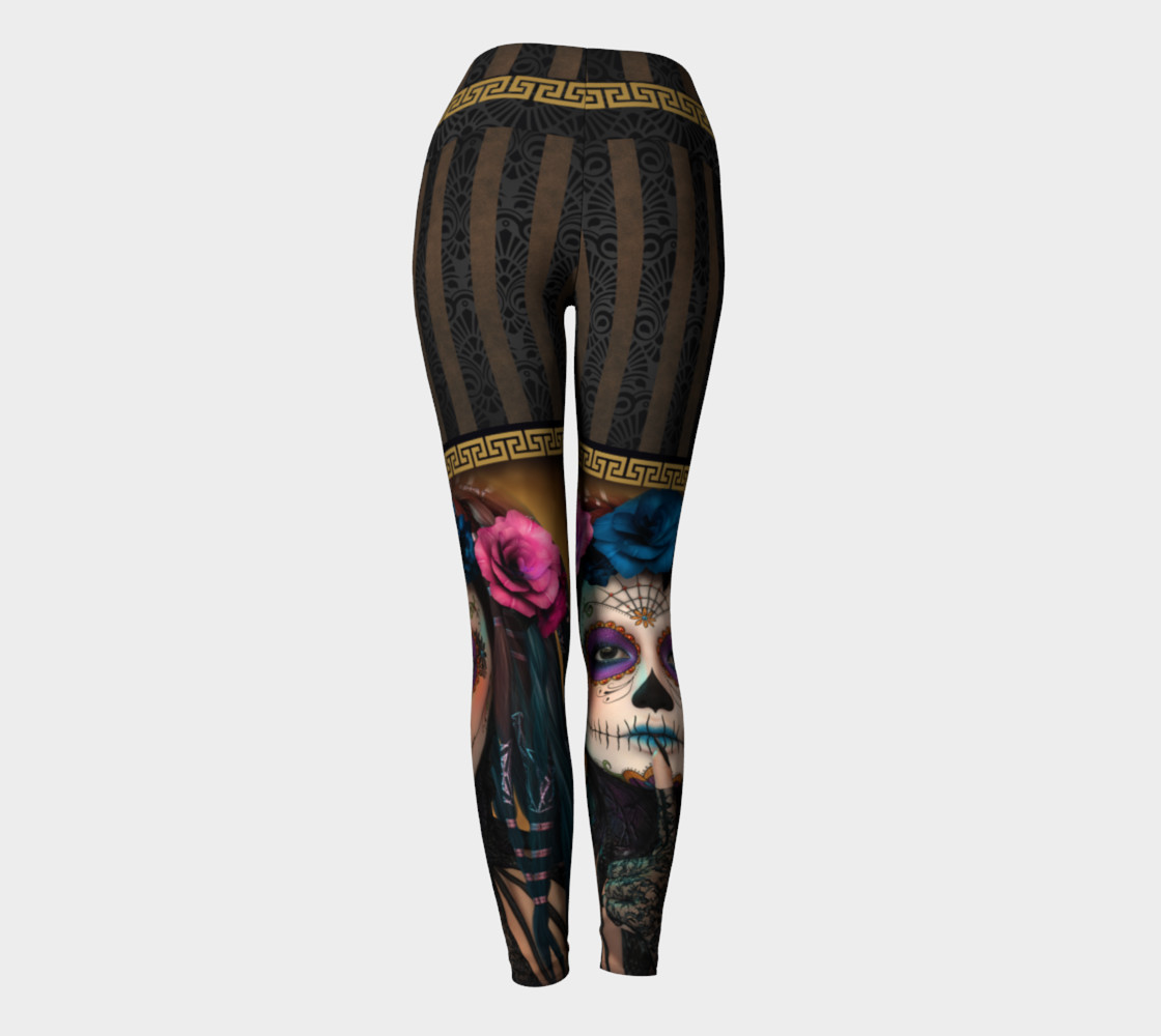 Sugar Skull Yoga Leggings preview #4