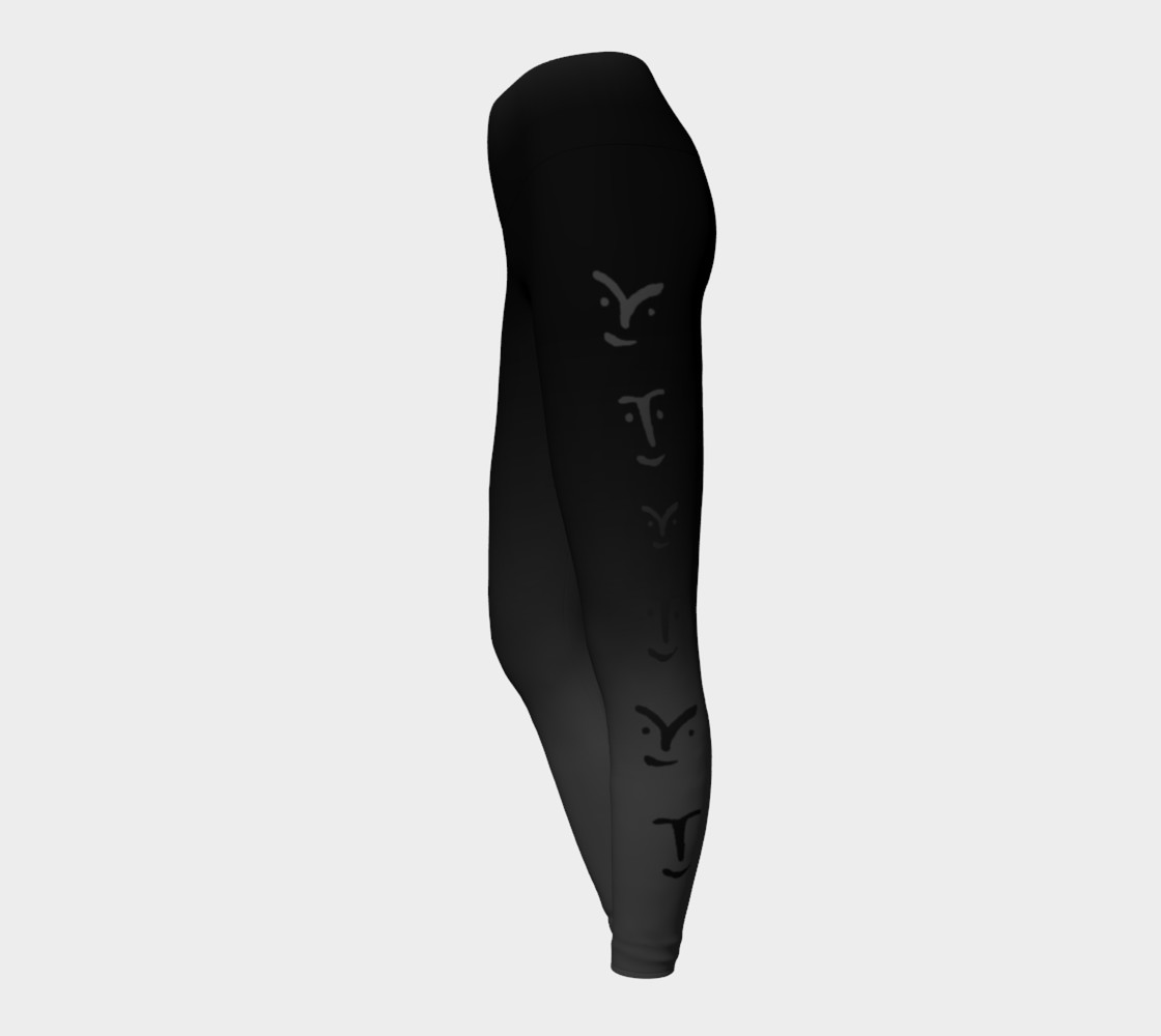 Black Ombre Yoga Leggings preview #3