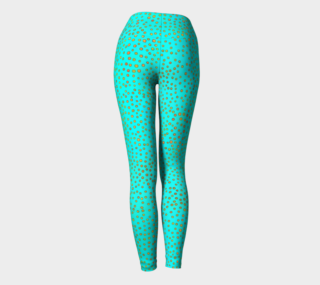 Yoga Leggings - Compression Fit - Turquoise - Dot Party preview #4