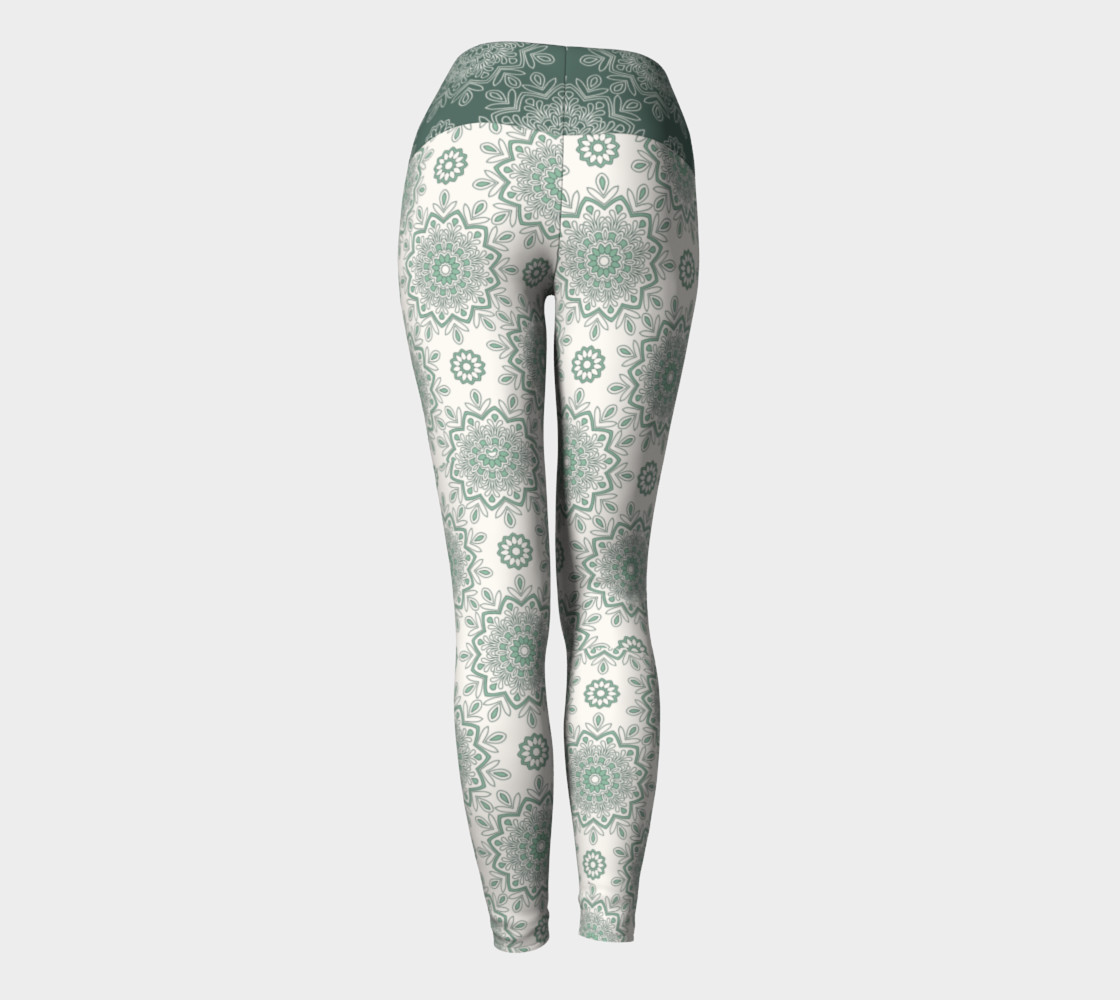 Mystic Mandala Green Yoga Leggings preview #4