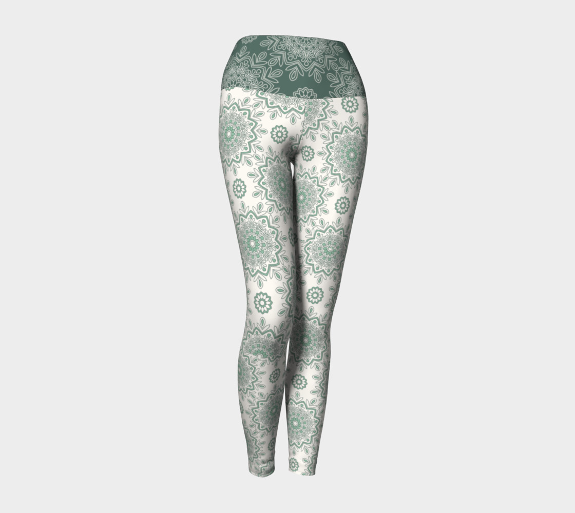 Mystic Mandala Green Yoga Leggings preview #1