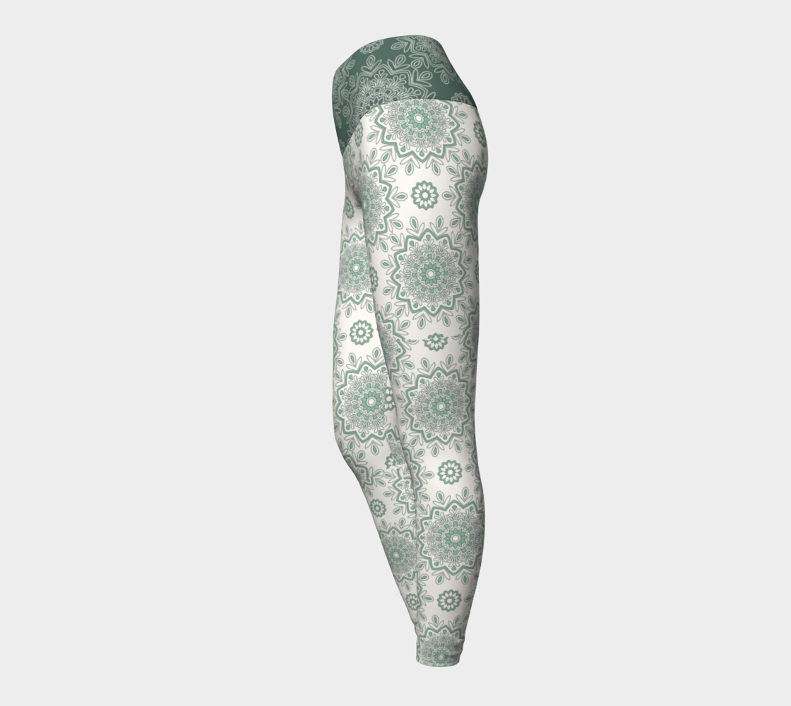 Mystic Mandala Green Yoga Leggings preview #3