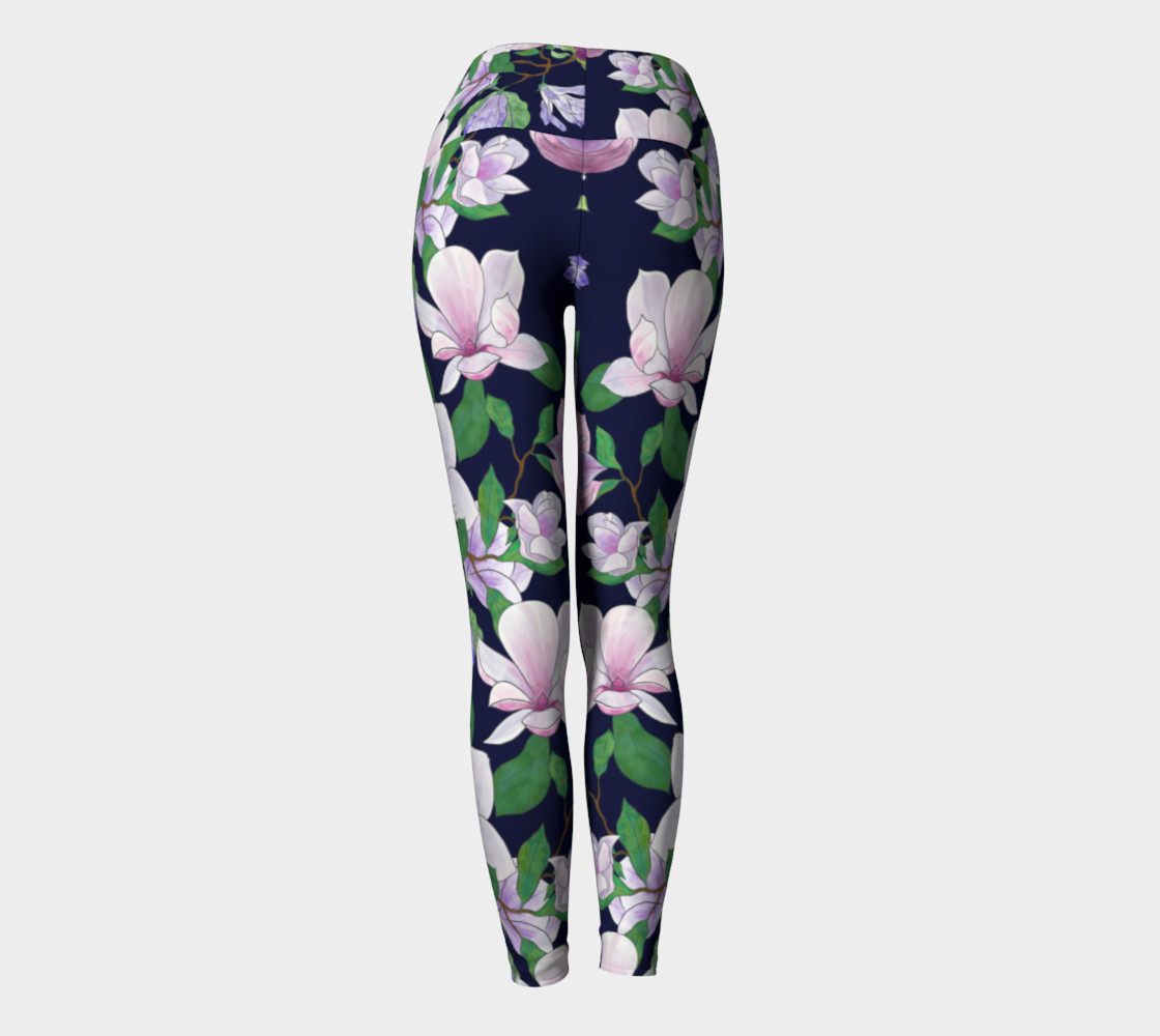 Magnolia Floral Frenzy Yoga Leggings preview #4