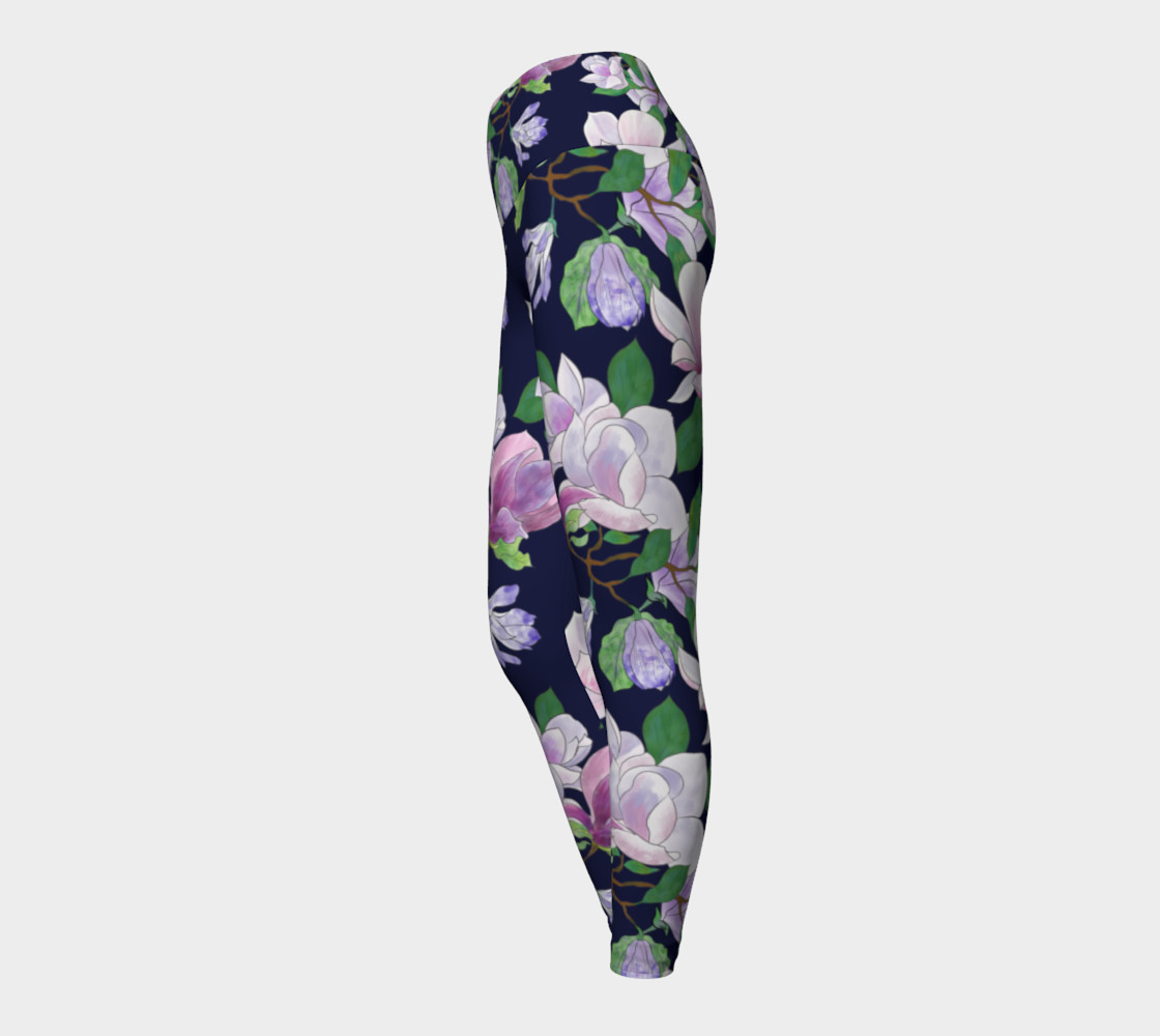 Magnolia Floral Frenzy Yoga Leggings preview #3