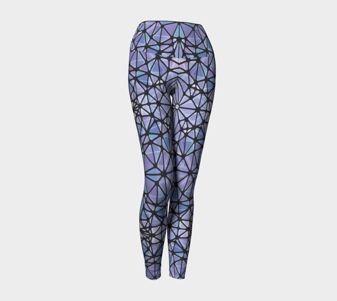 Purple and Blue Kaleidoscope Yoga Leggings preview #1
