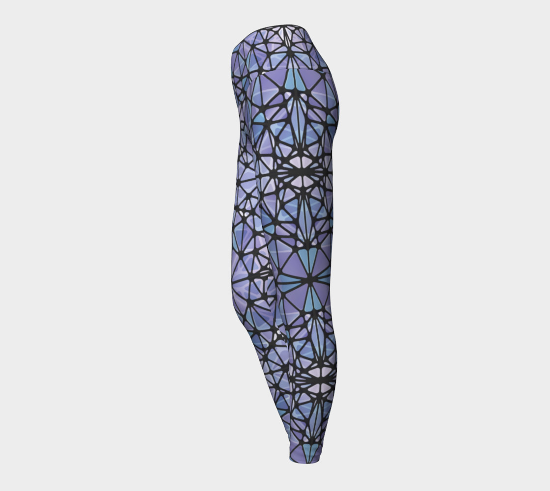 Purple and Blue Kaleidoscope Yoga Leggings preview #3