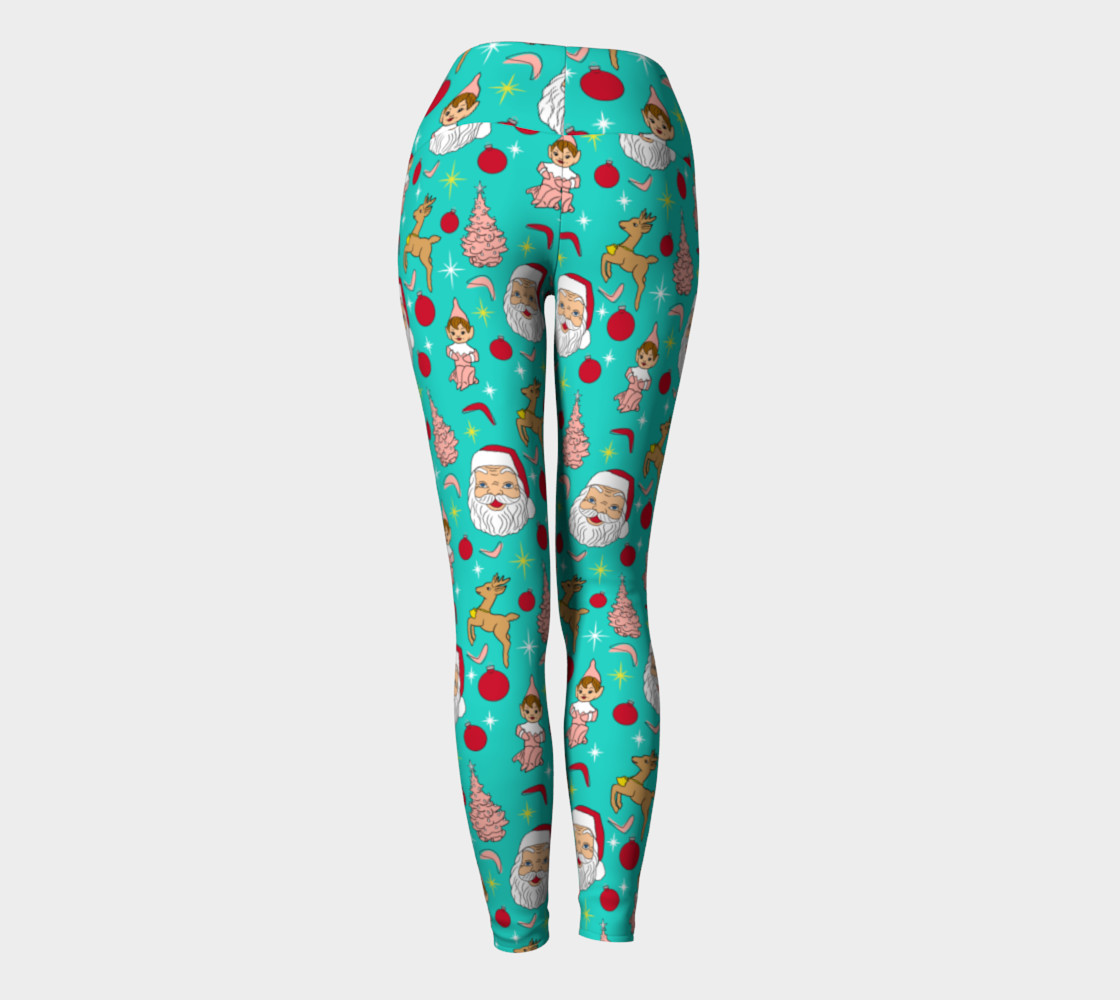 Kitschy Mint Christmas Yoga Leggings preview #4