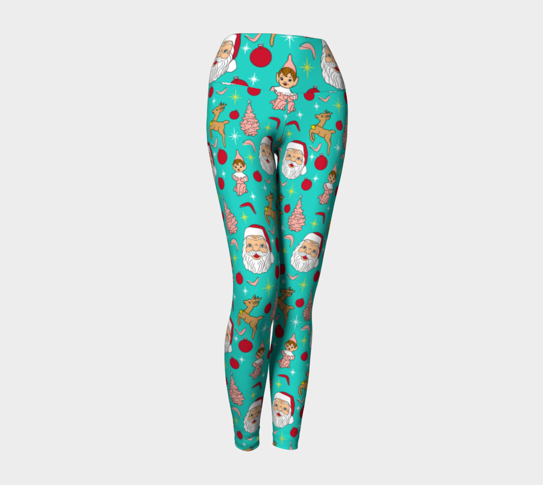 Kitschy Mint Christmas Yoga Leggings preview #1