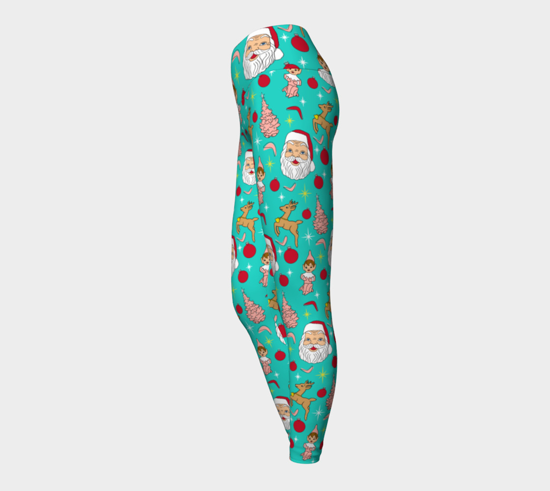 Kitschy Mint Christmas Yoga Leggings preview #3
