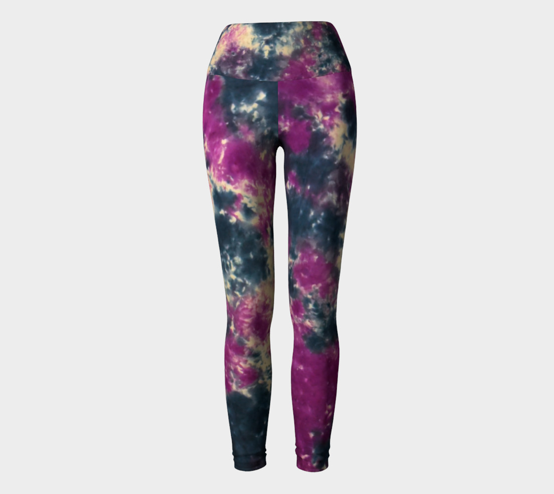 Blue Purple Scrunch Yoga Leggings preview #2
