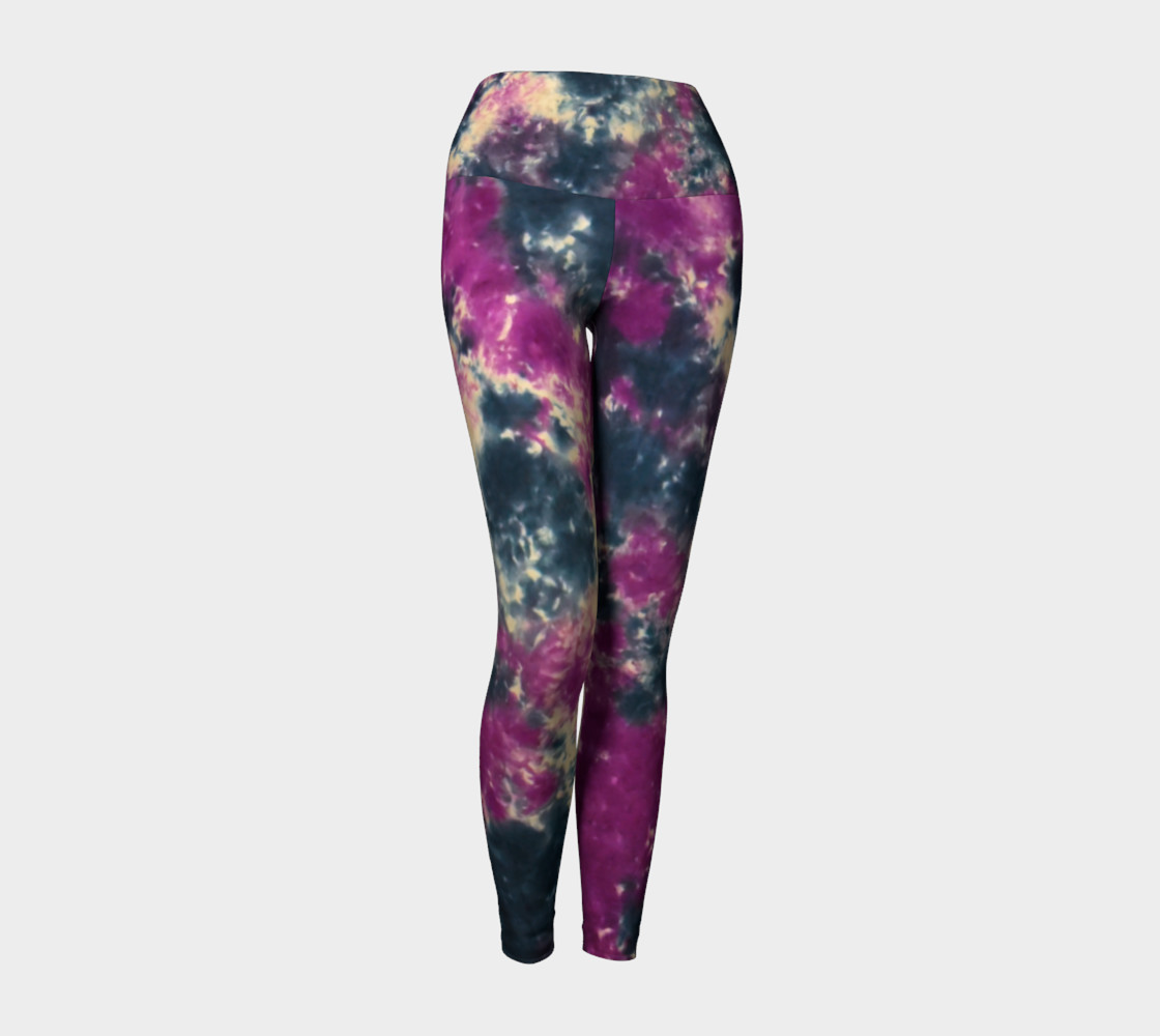 Blue Purple Scrunch Yoga Leggings preview #1