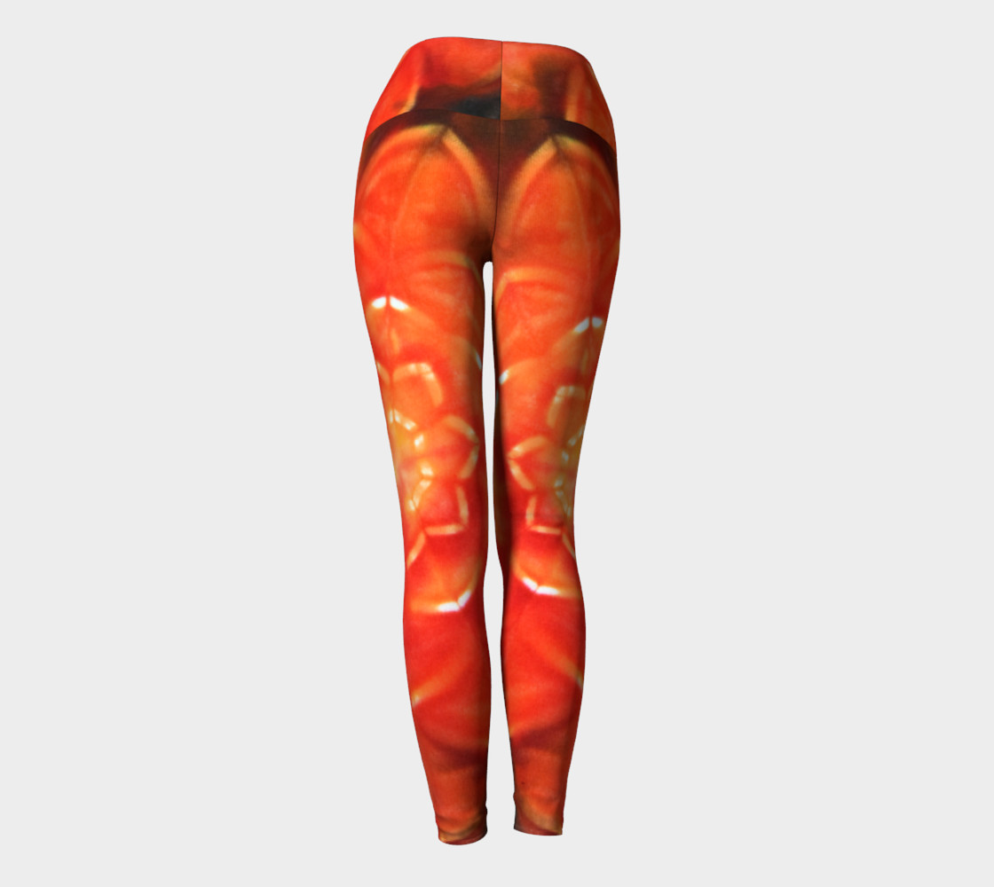 Orange Lotus Yoga Leggings preview #4