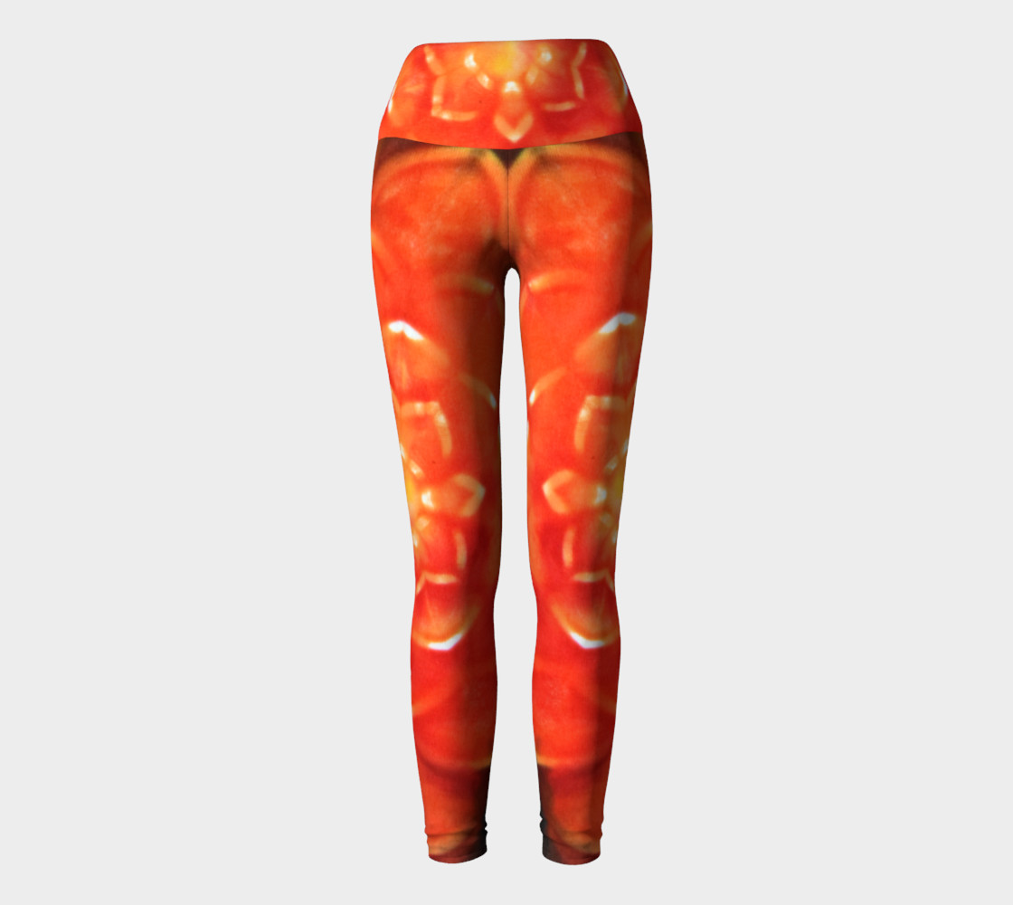 Orange Lotus Yoga Leggings preview #2