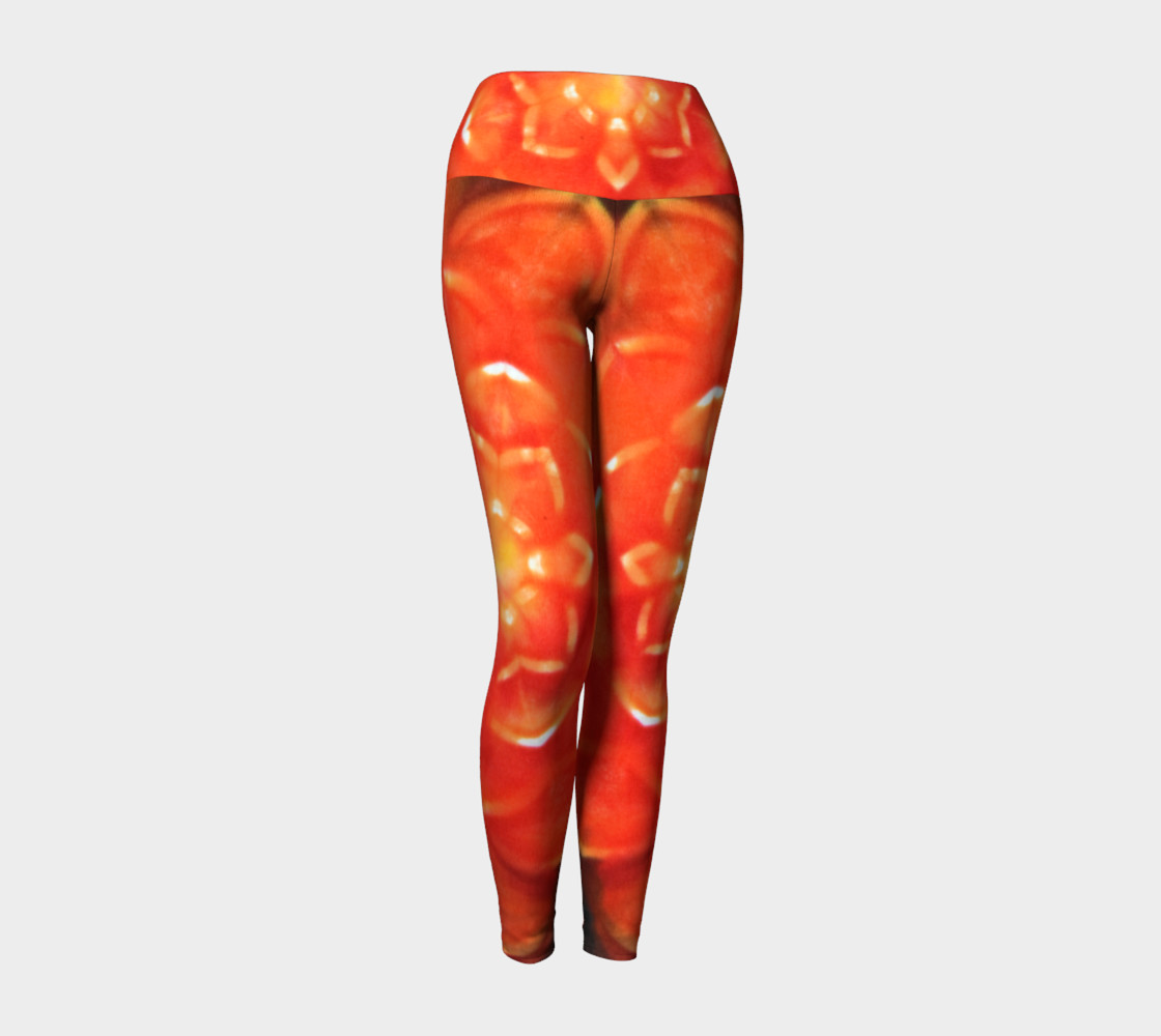 Orange Lotus Yoga Leggings preview #1