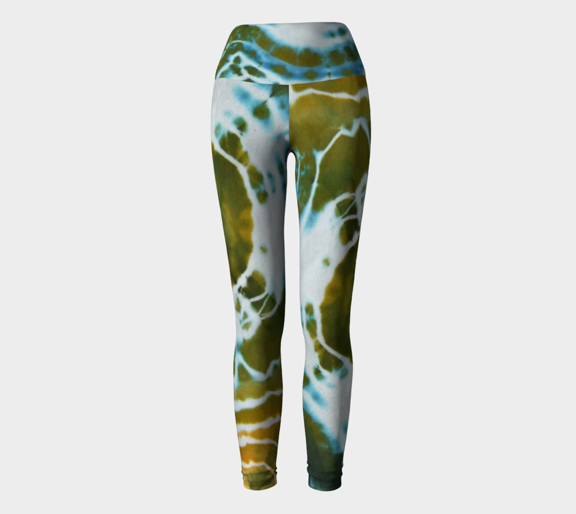 Green Geode Yoga Leggings preview #2