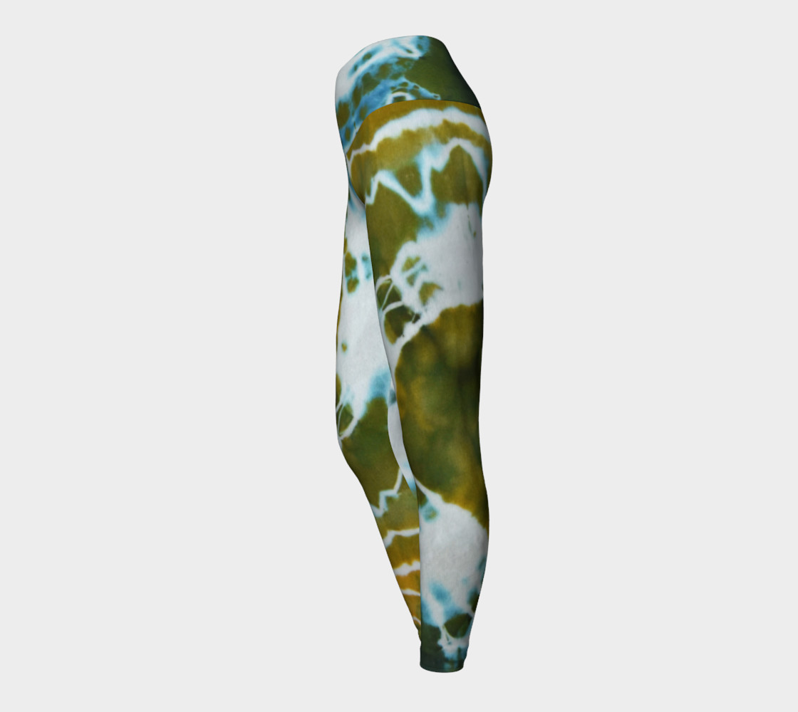 Green Geode Yoga Leggings preview #3
