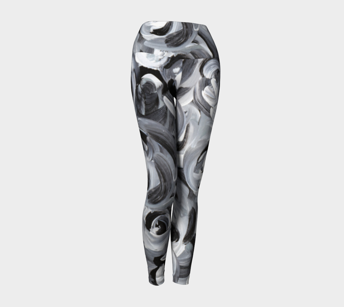 WHITE ROSE LEGGINGS, Yoga Leggings 