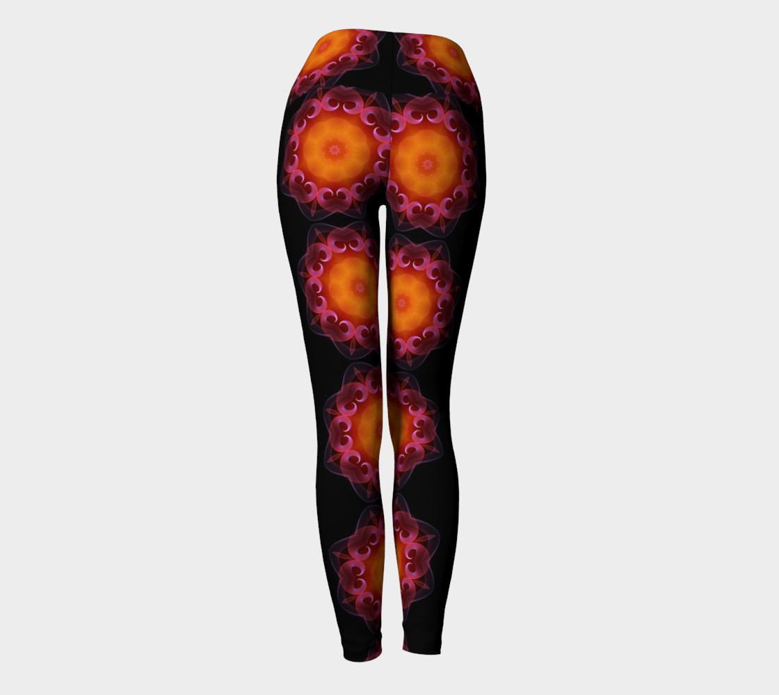 Flames and Flowers Yoga Leggings preview #4