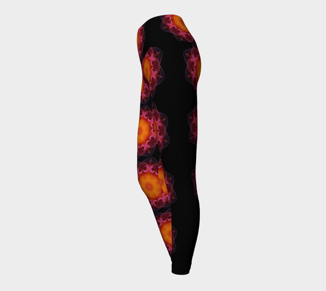 Flames and Flowers Yoga Leggings preview #3