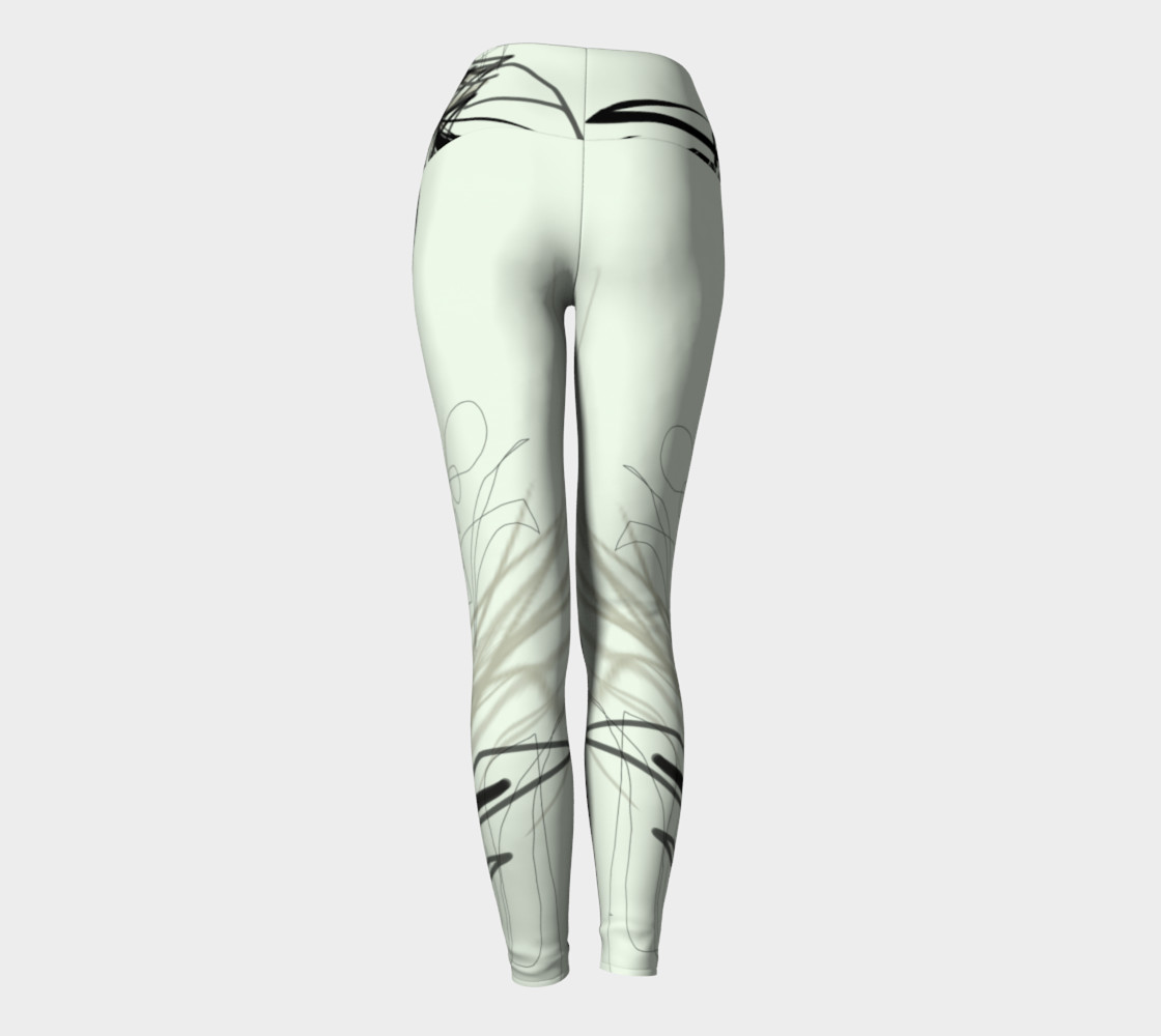 Abstract Calligraphy Oneness Yoga Pants preview #4