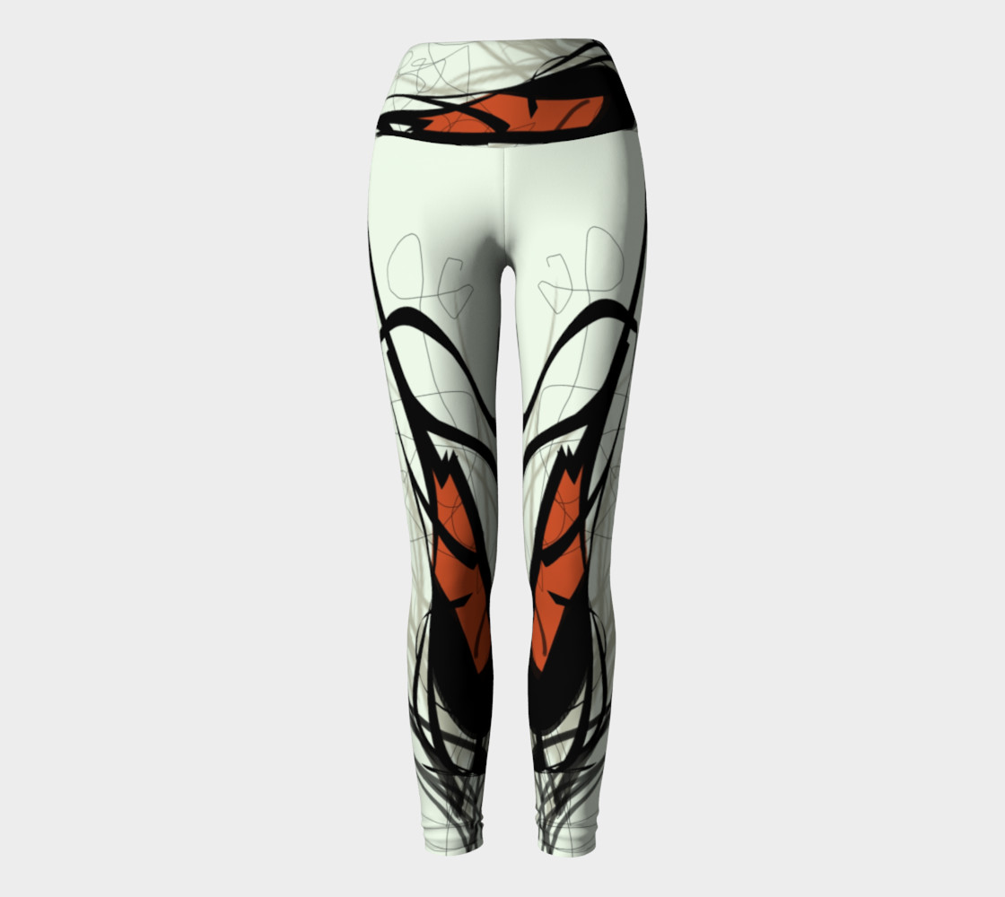 Abstract Calligraphy Oneness Yoga Pants preview #2