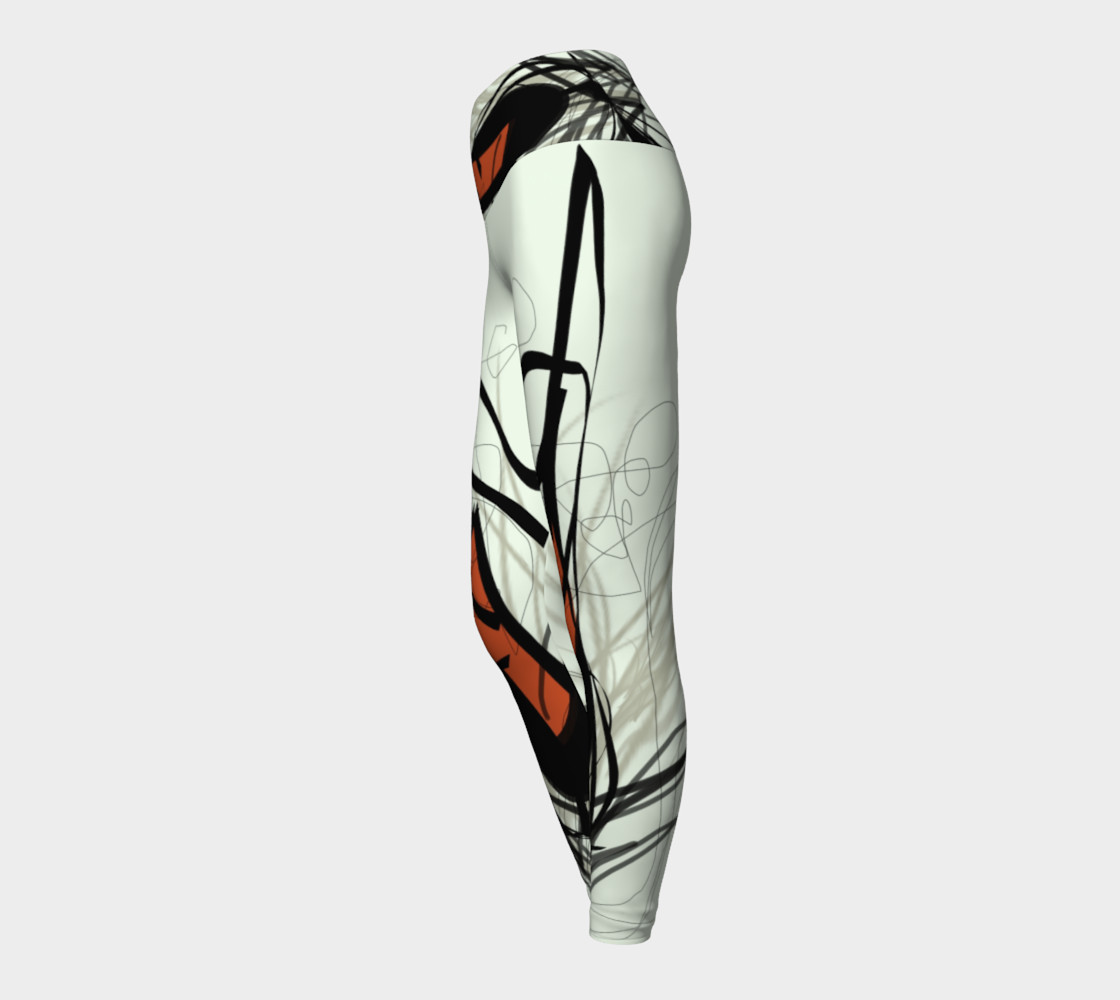 Abstract Calligraphy Oneness Yoga Pants preview #3