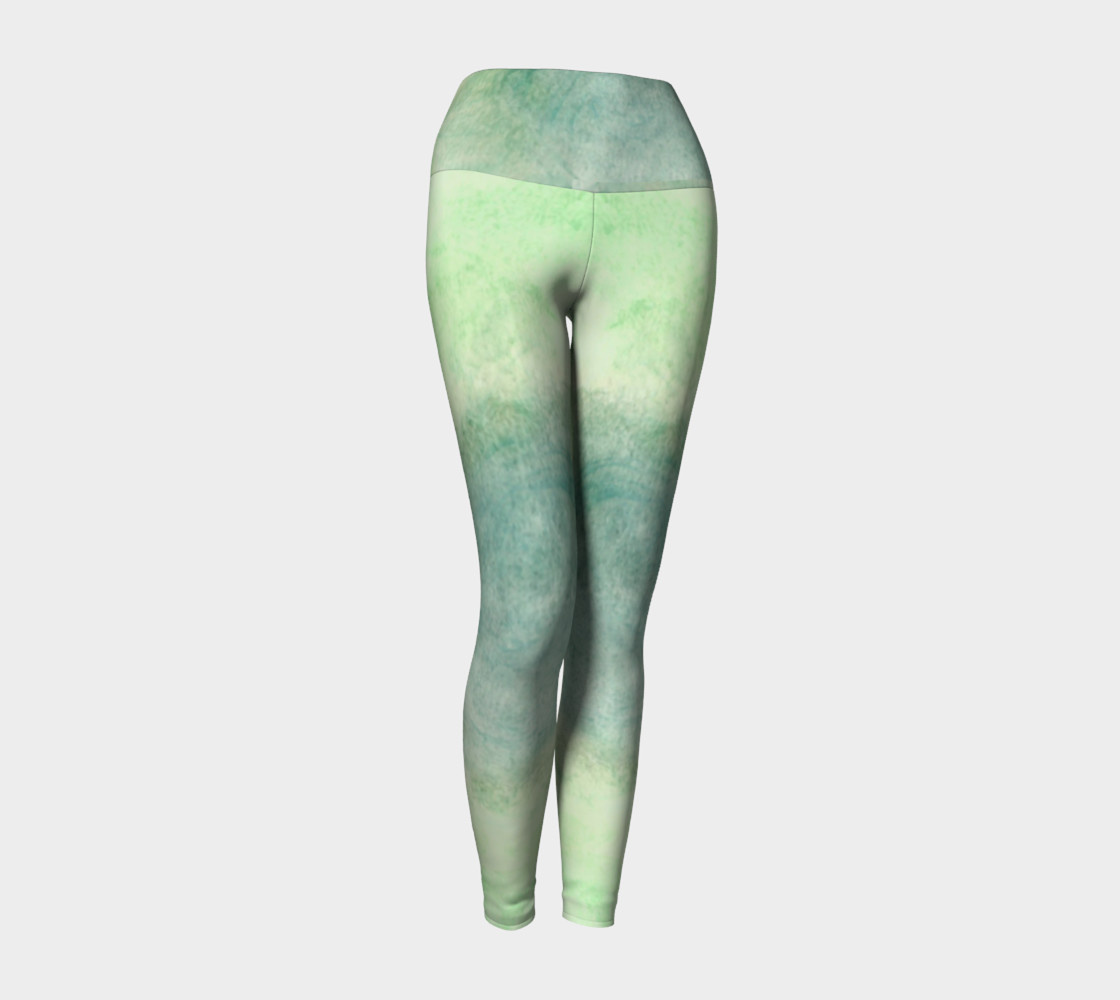 Green Dimension Flower Yoga Leggings preview #1