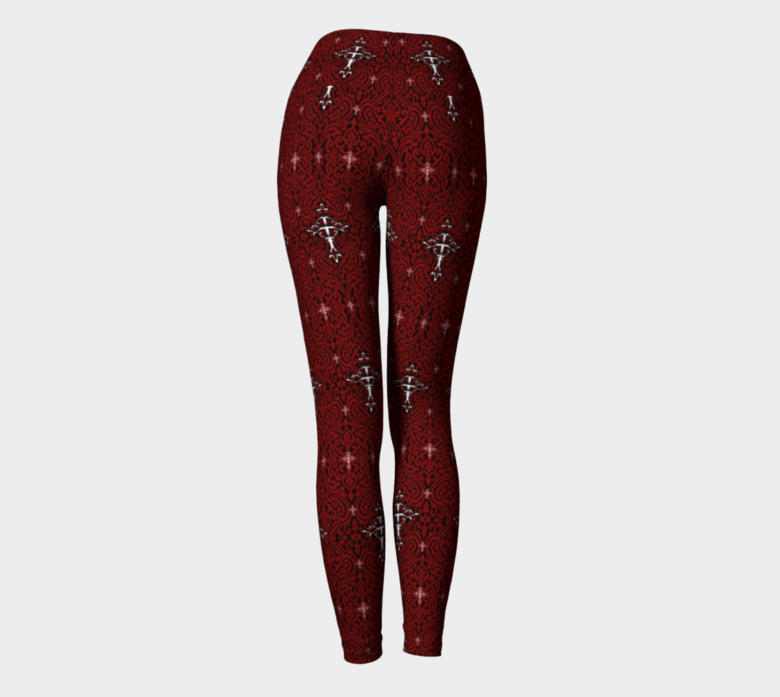 Silver Cross Vampire Damask Gothic Leggings preview #4