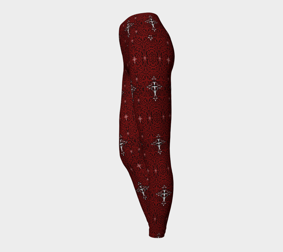 Silver Cross Vampire Damask Gothic Leggings preview #3