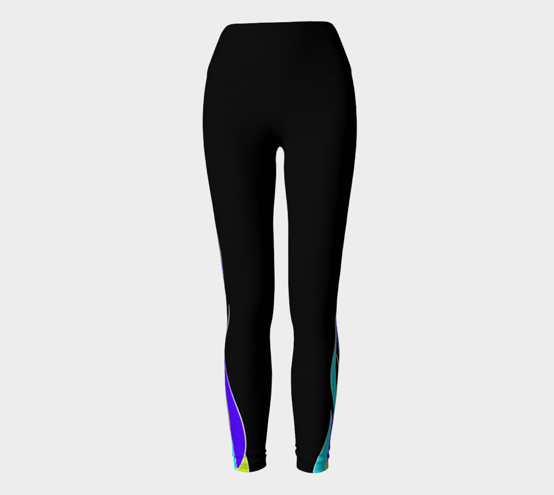 Blue Flame Yoga Leggings preview #2
