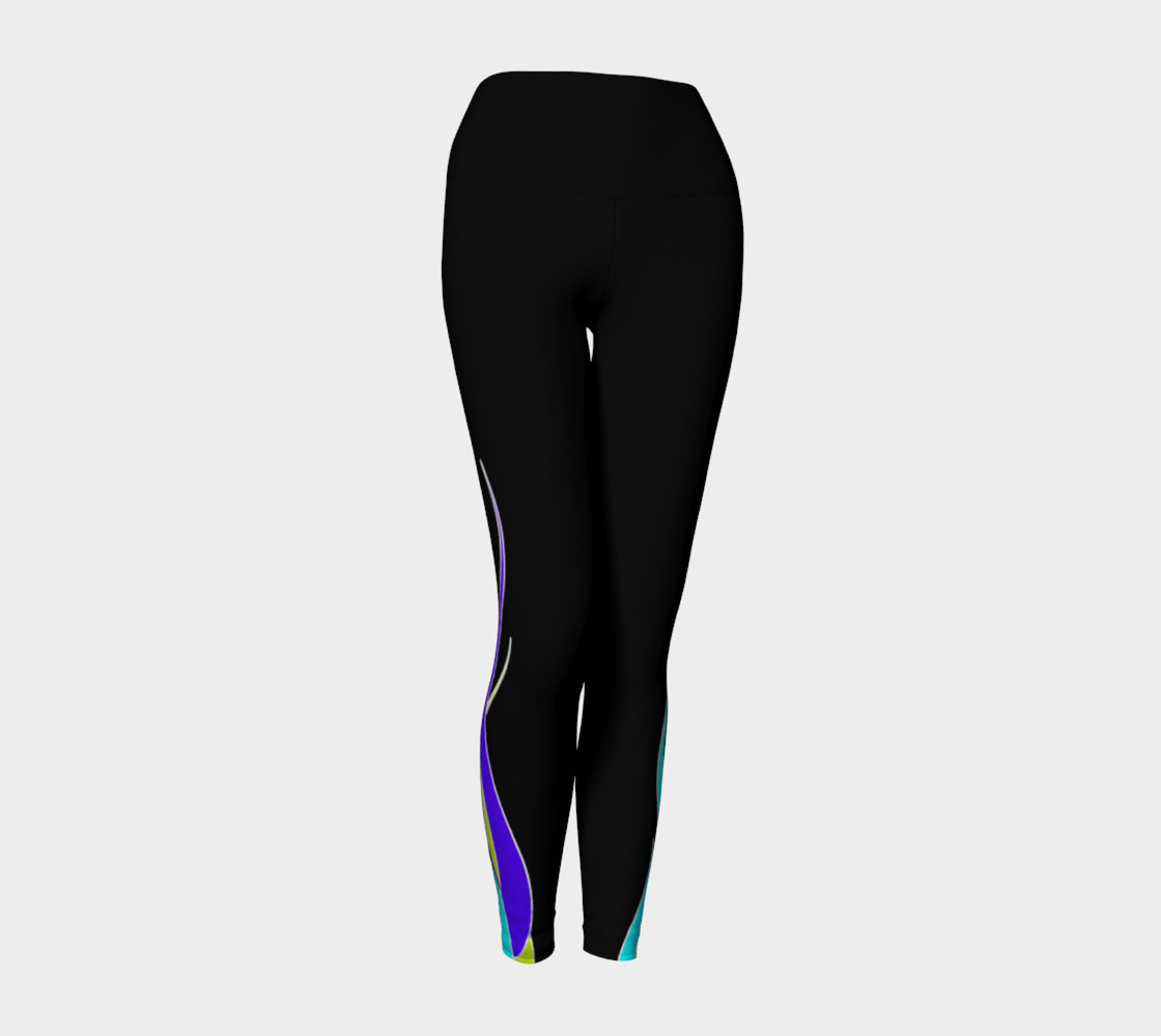 Blue Flame Yoga Leggings preview #1