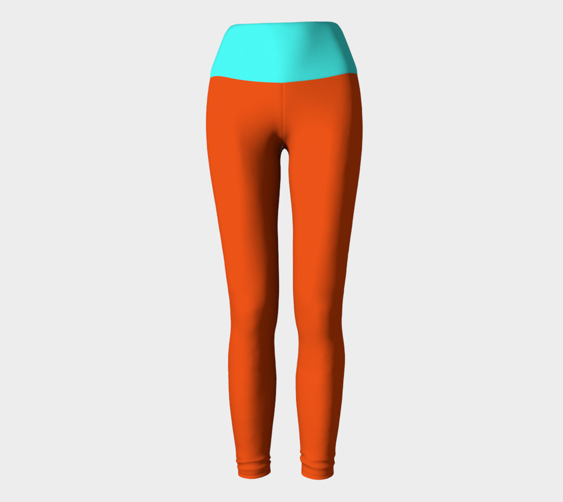 Pumpkin and Mint Yoga Leggings preview #2