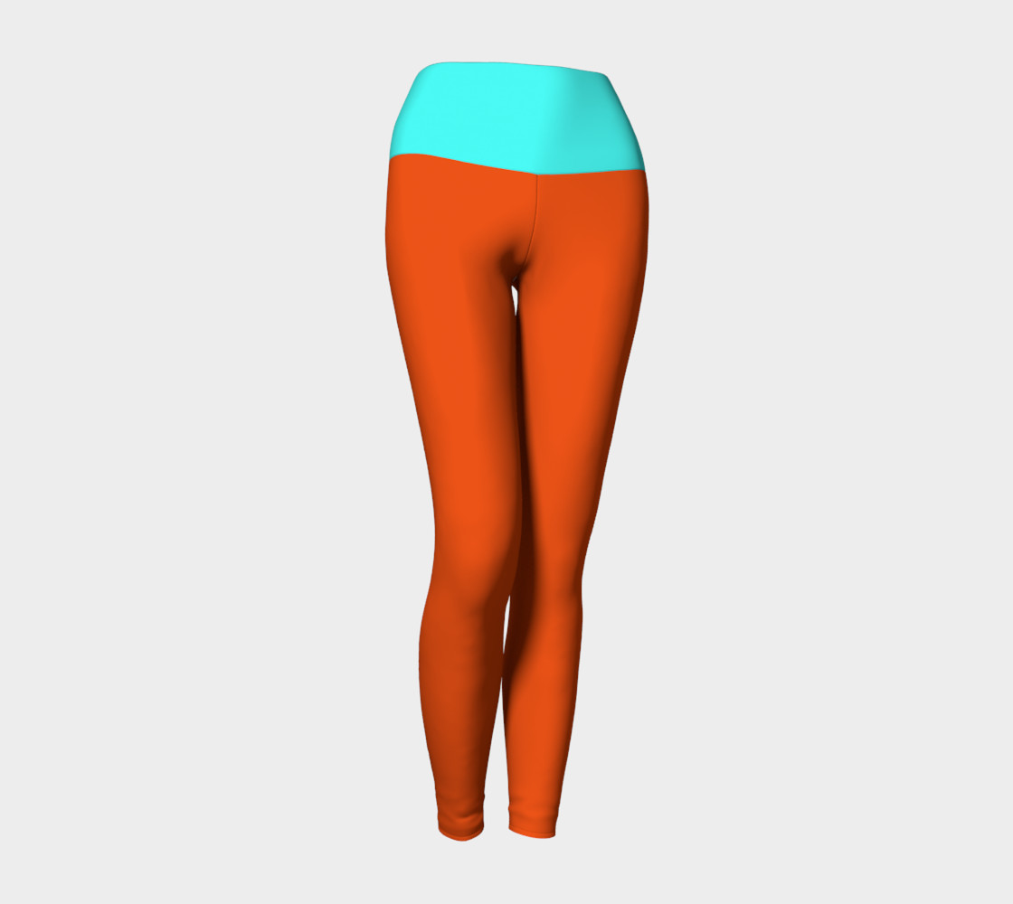 Pumpkin and Mint Yoga Leggings preview #1