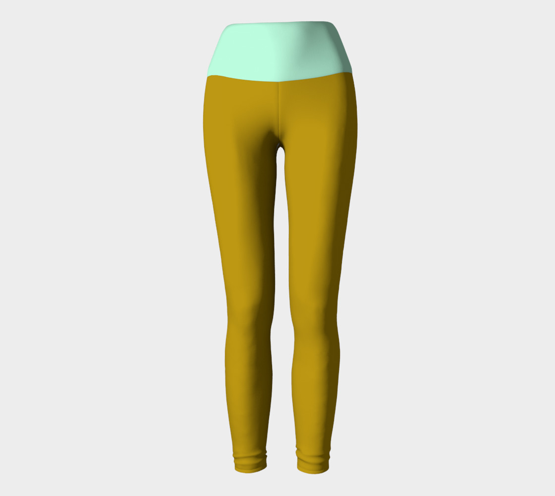Cappuccino and Pistachio Yoga Leggings preview #2