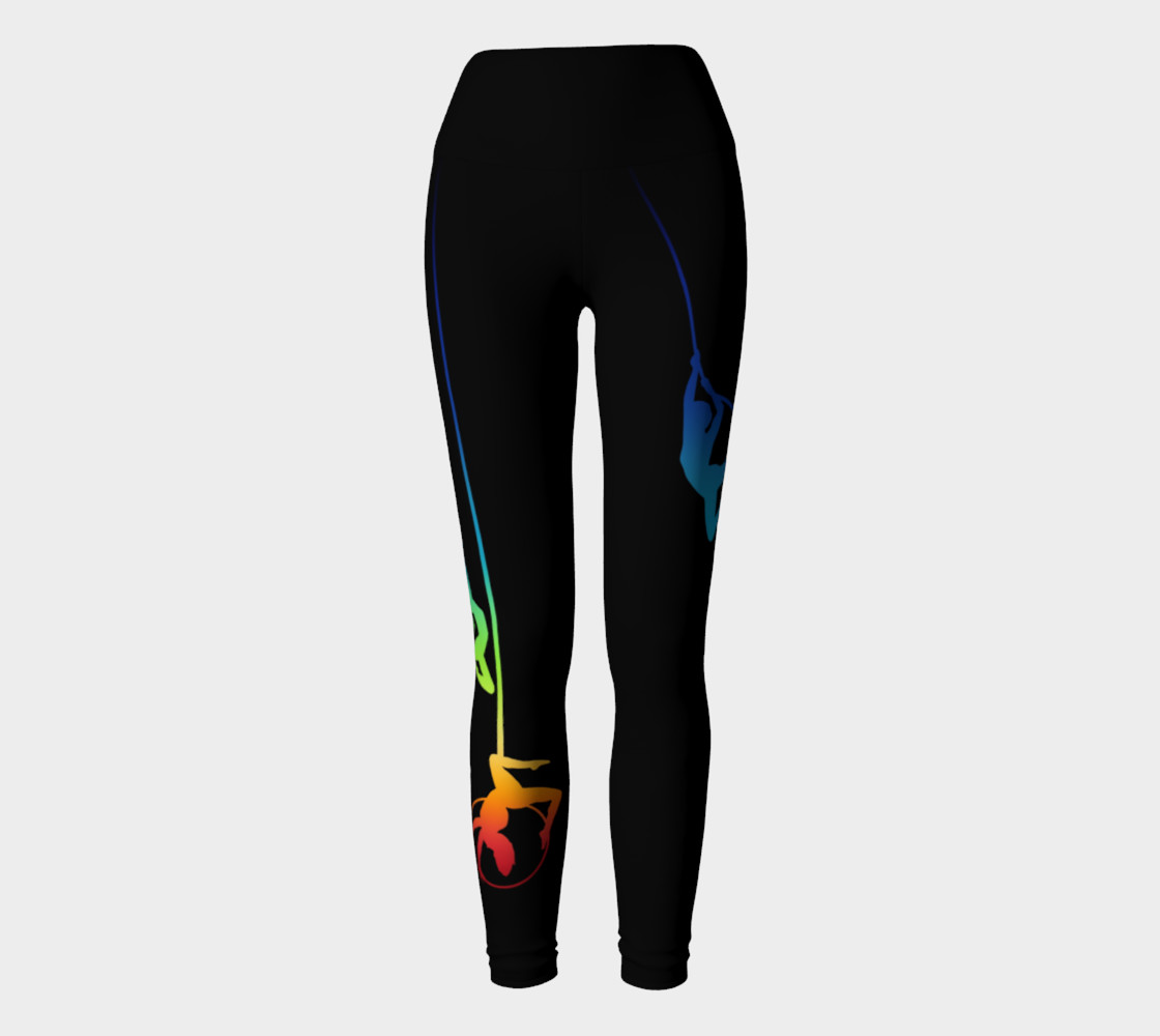Aerial Ombre - Midnight Rainbow Yoga Leggings preview #2