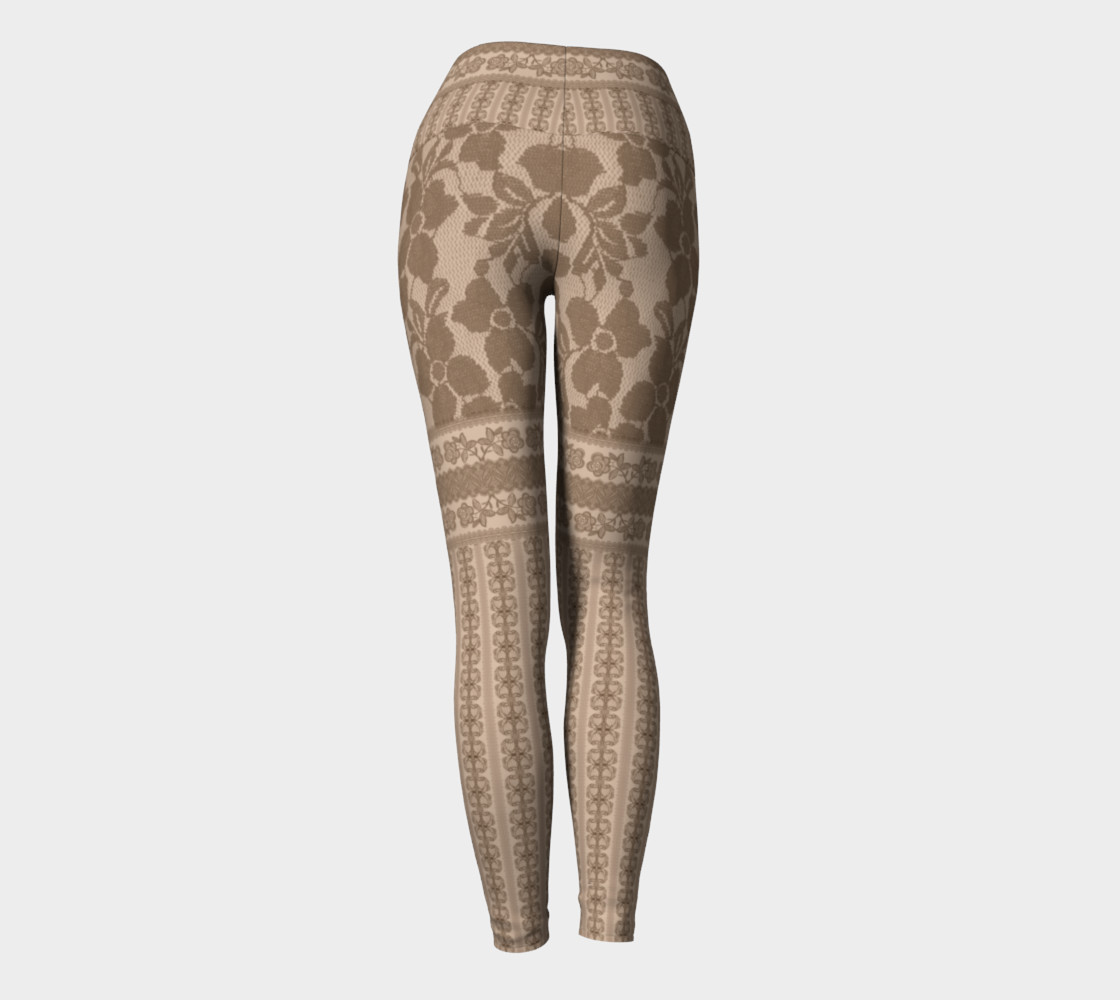 Brown Lace Yoga Leggings preview #4