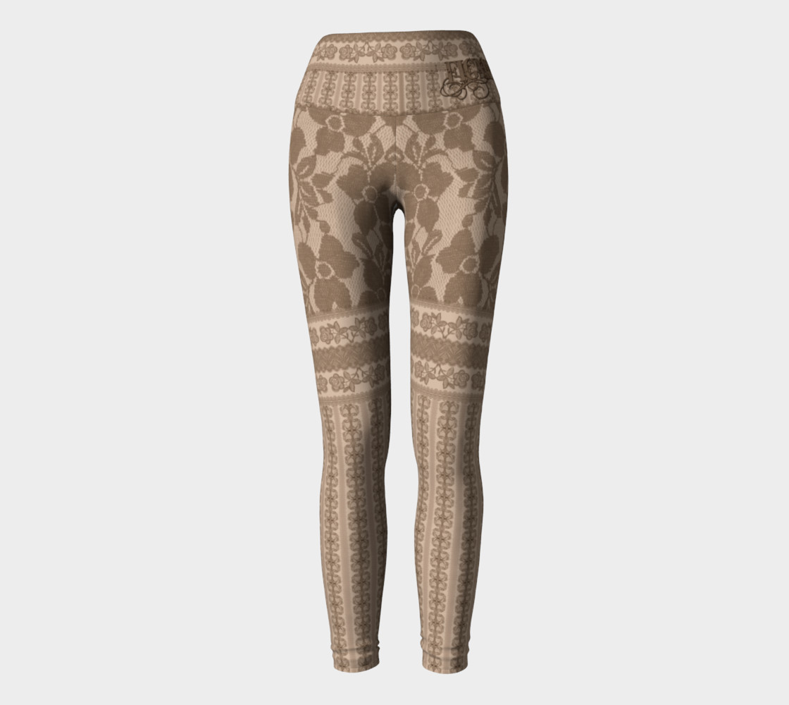 Brown Lace Yoga Leggings preview #2