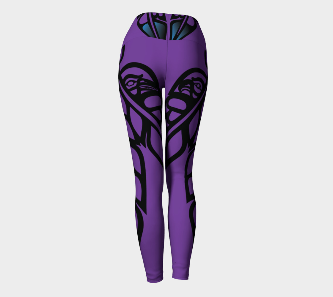 Black Raven & Eagle Feathers on Purple, by Mia Hunt preview #4