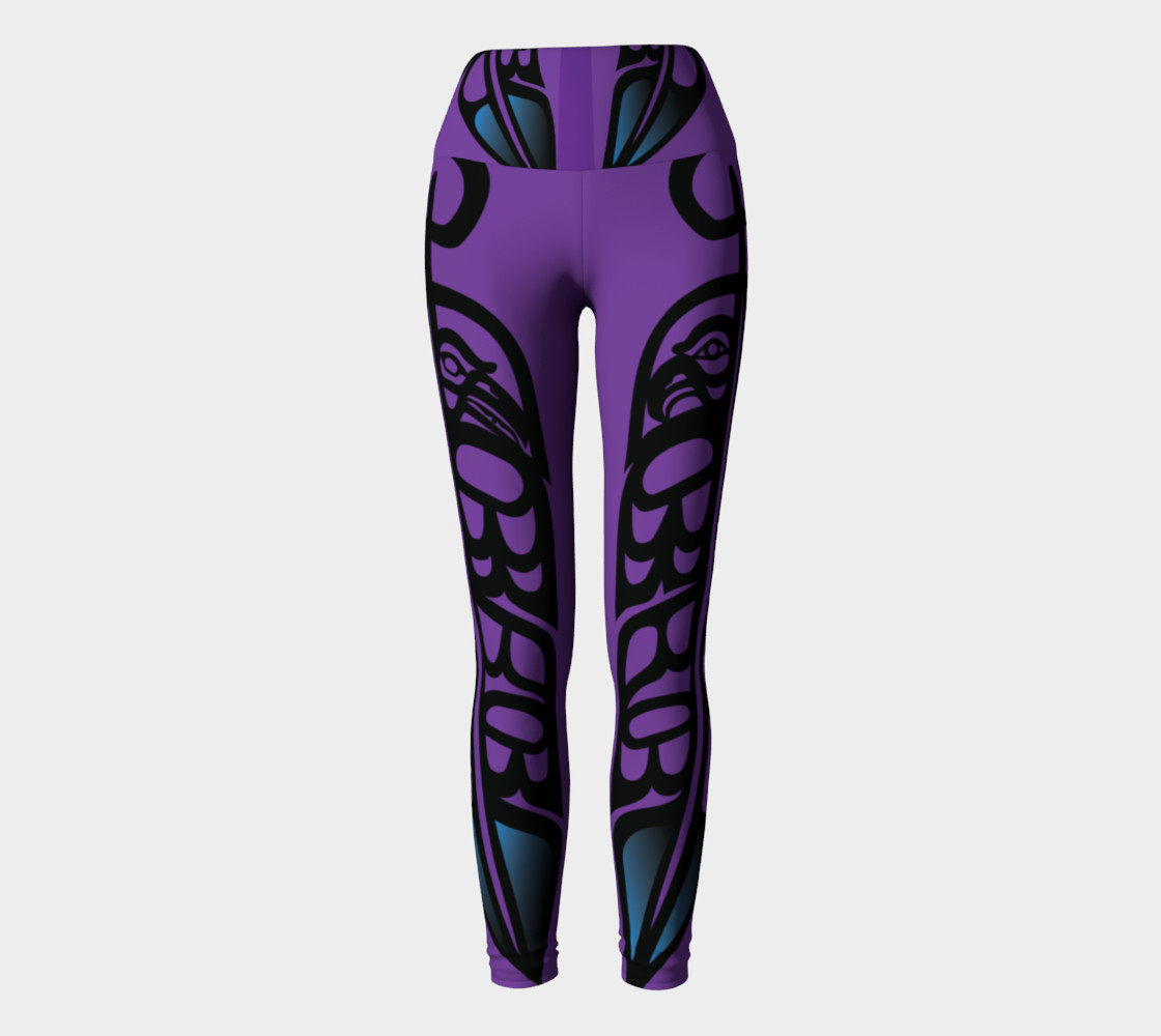 Black Raven & Eagle Feathers on Purple, by Mia Hunt preview #2