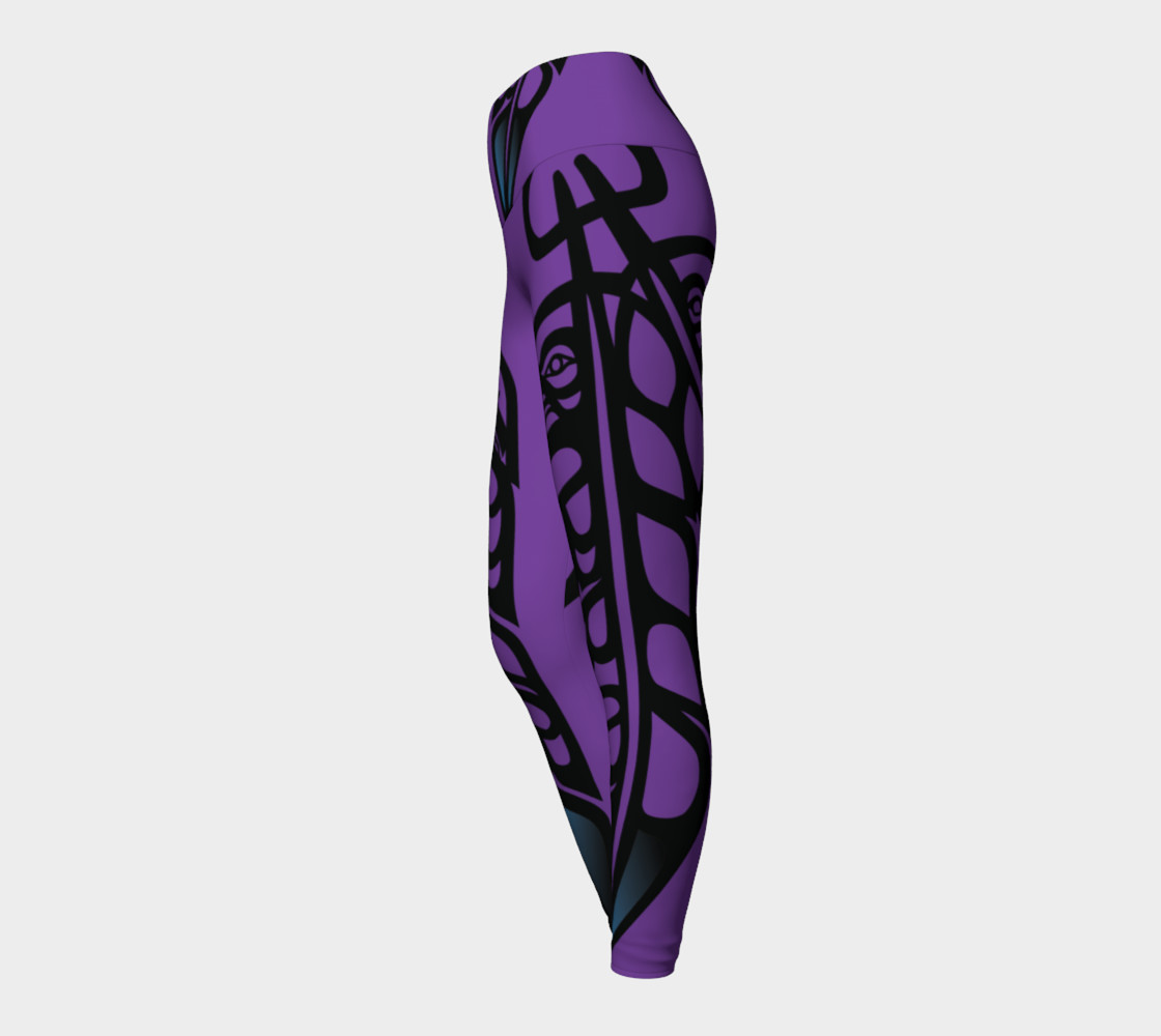 Black Raven & Eagle Feathers on Purple, by Mia Hunt preview #3