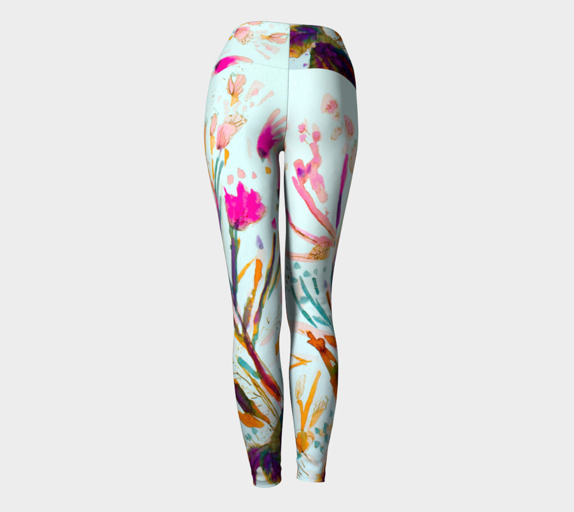 Pink Sea Weeds yoga leggings preview #4