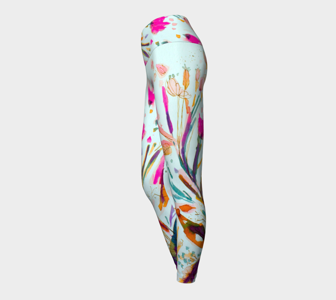 Pink Sea Weeds yoga leggings preview #3