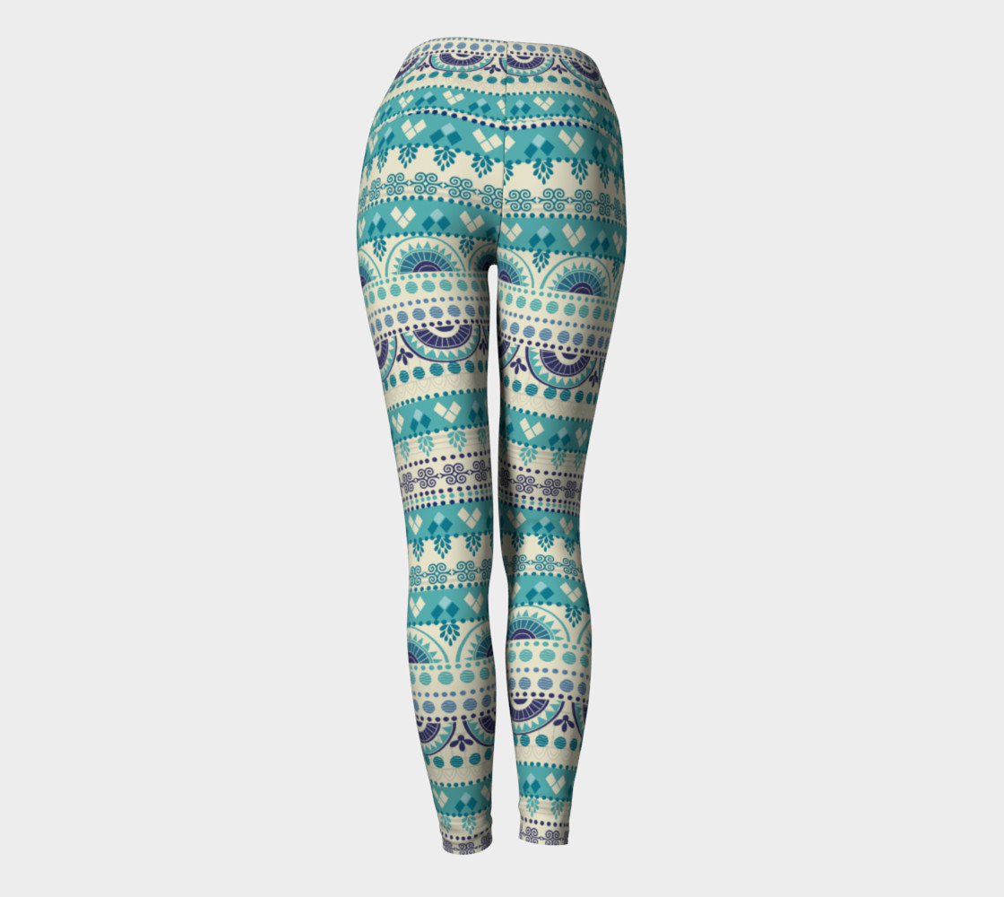 Tribal Mandala Gentle Peapod Print Yoga Leggings preview #4