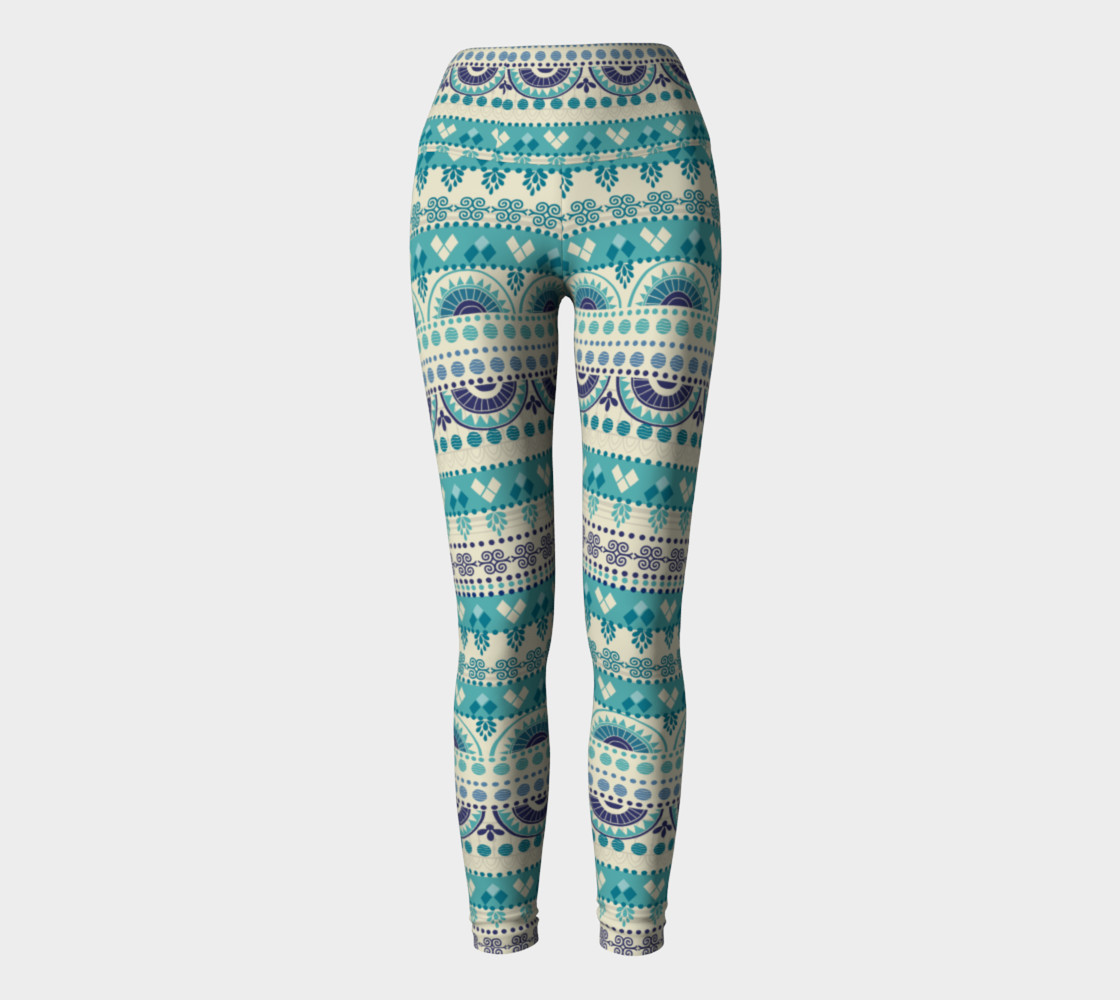 Tribal Mandala Gentle Peapod Print Yoga Leggings preview #2