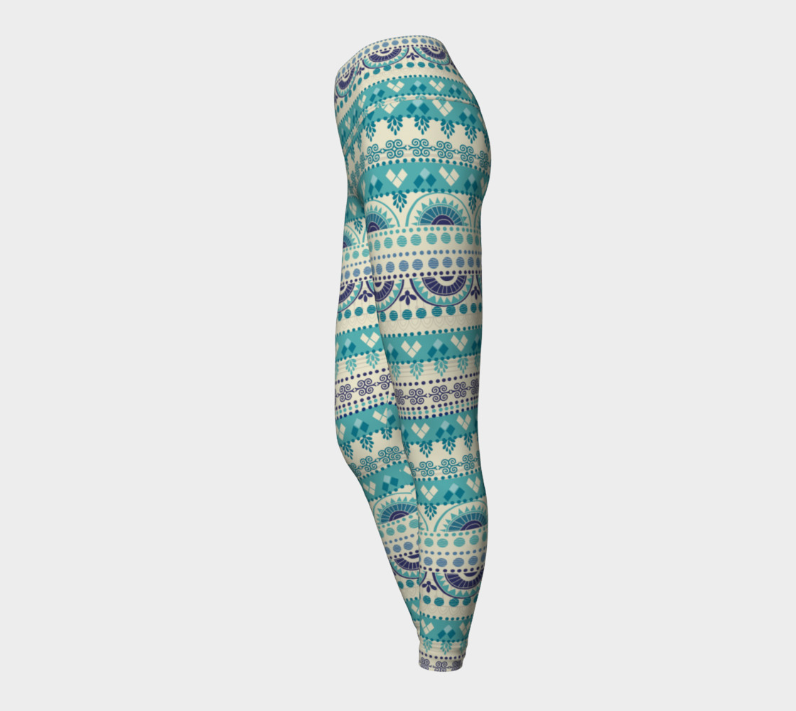 Tribal Mandala Gentle Peapod Print Yoga Leggings preview #3