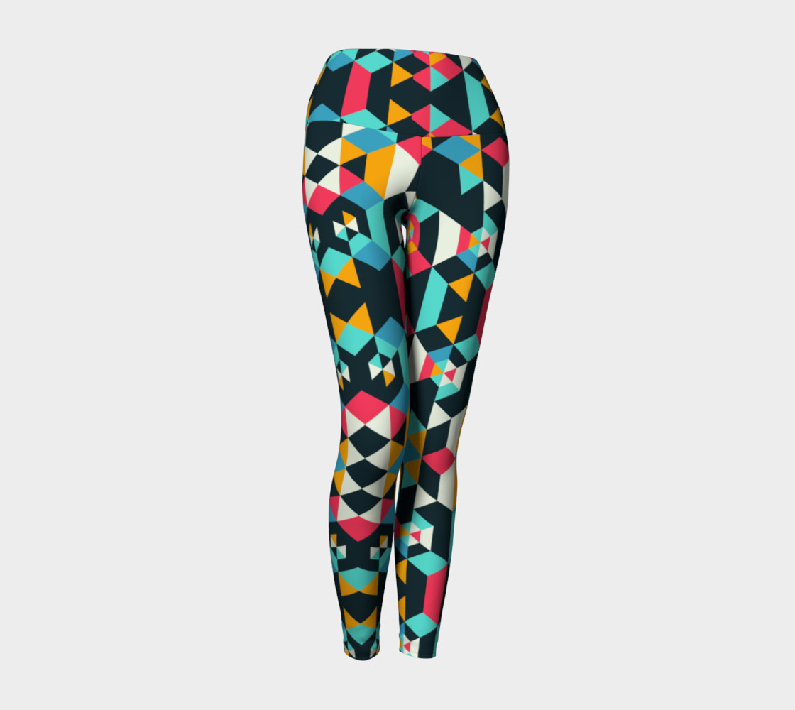 Modern Colorful Geometric Yoga Leggings preview #1