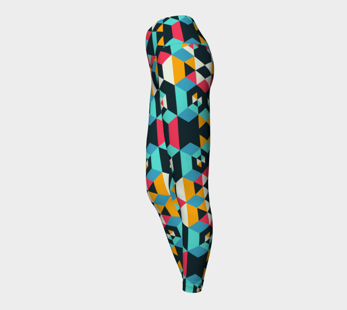 Modern Colorful Geometric Yoga Leggings preview #3