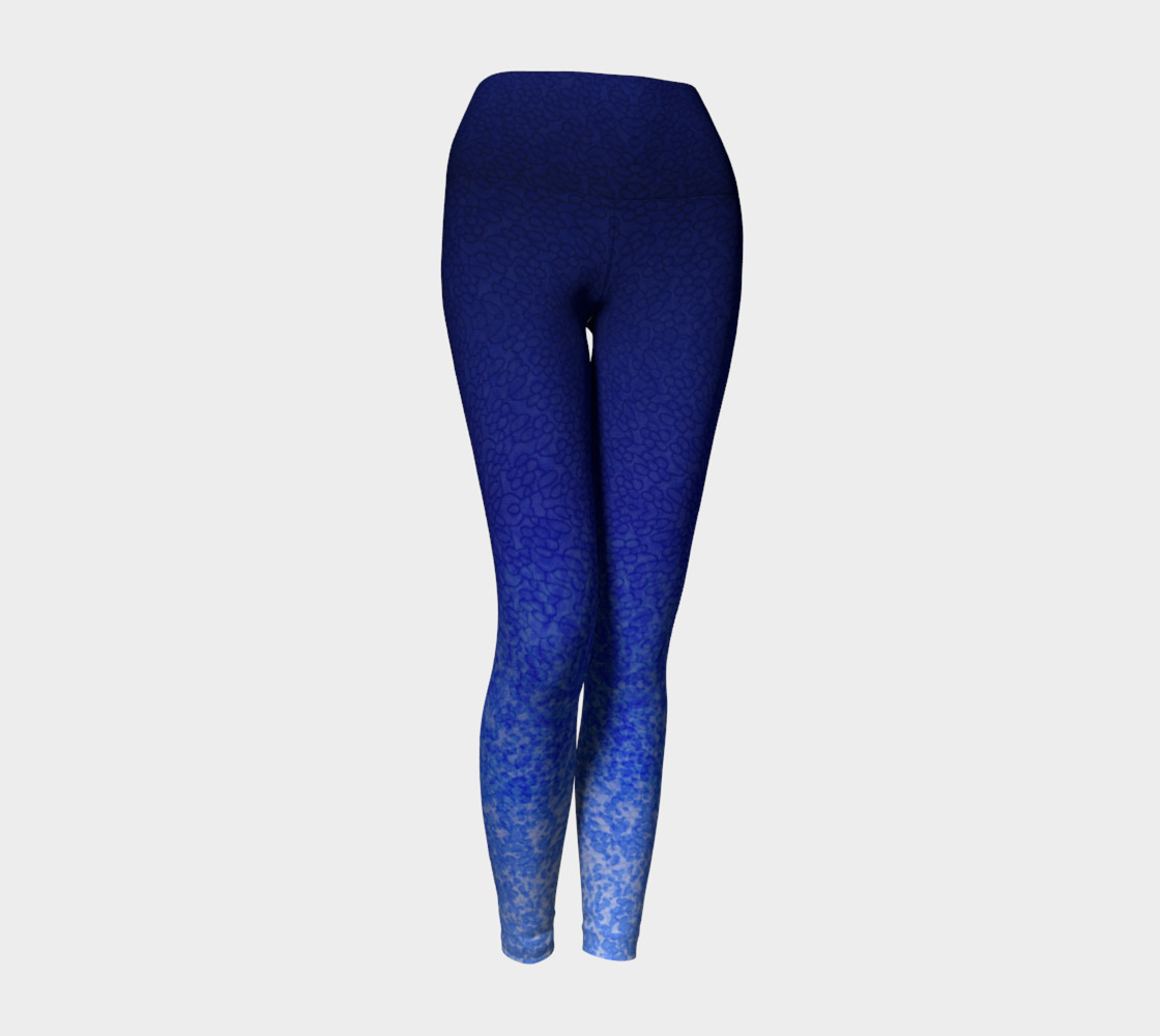 Blue Watercolor & Lace Speckle Pattern Leggings preview #1