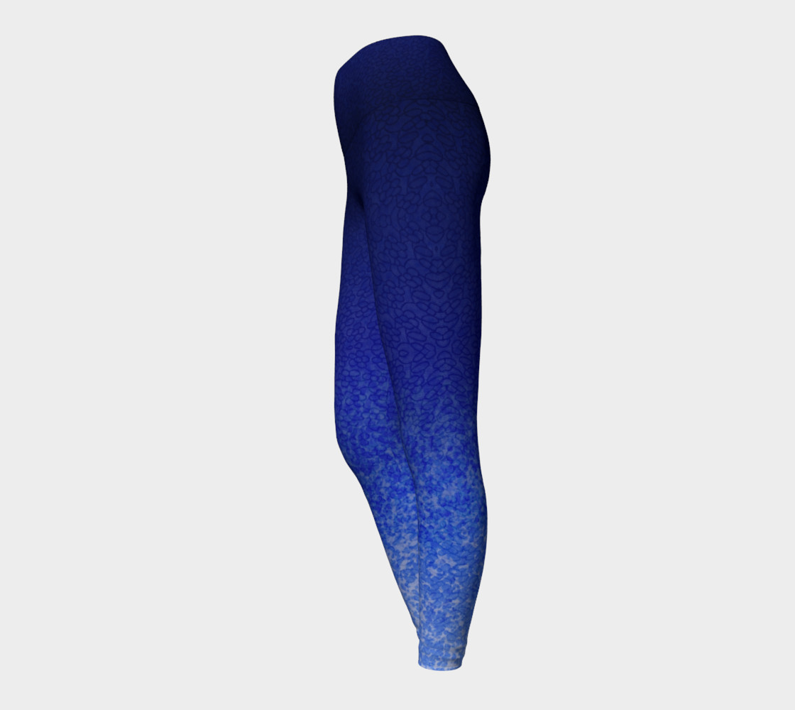 Blue Watercolor & Lace Speckle Pattern Leggings preview #3